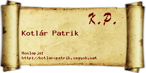 Kotlár Patrik névjegykártya